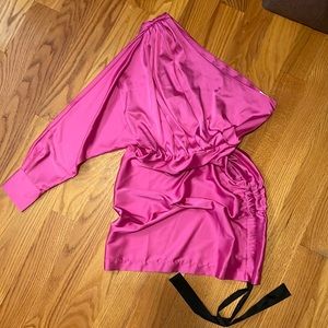 Hot pink one shoulder dress